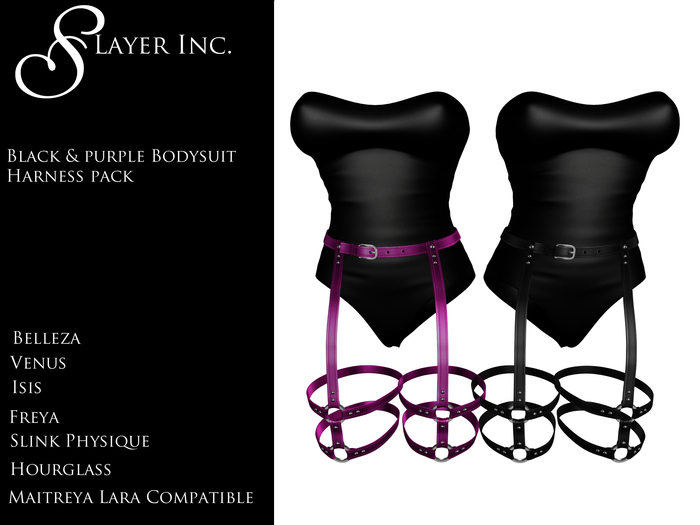 Black Harness Bodysuit P Packed