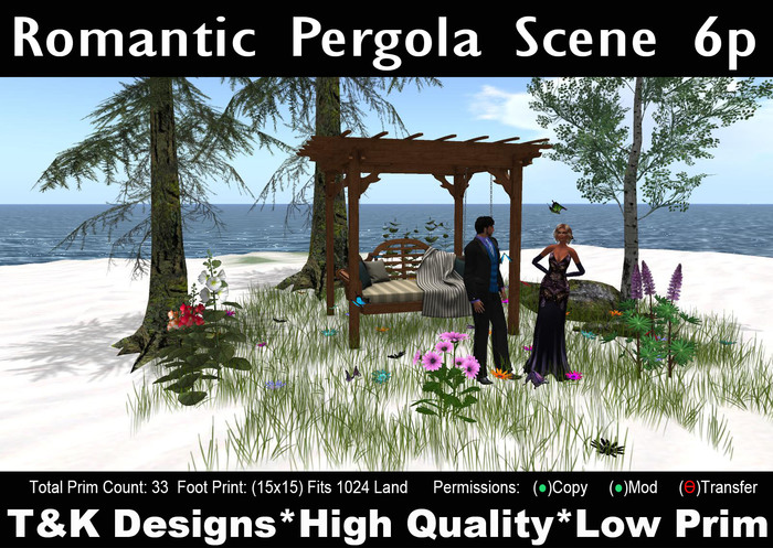 Pergola Romantic Scene v6p Mesh(15x15)33PCM1499 T&K Designs