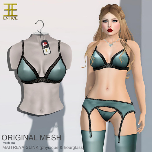 Entice - French Kiss Lingerie (Solids) - Set - Blue