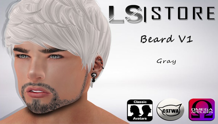 LS - Beard V.1 (Omega/Catwa/Classic) Gray