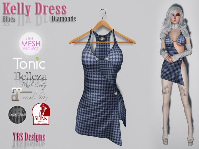 Kelly Dress Blue Diamonds