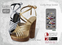 *GF* Cecily Strap Sandal -gold&silver- BOX
