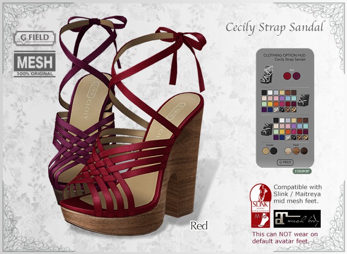 *GF* Cecily Strap Sandal -red- BOX