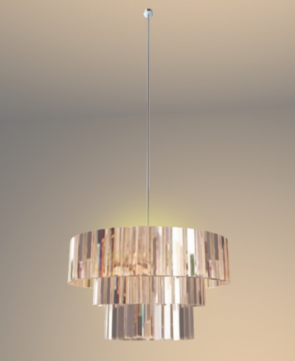 Beautiful Bronzed Glass Chandelier  - Only 3 Prims