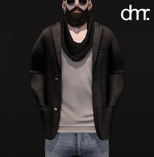 [DR] Jacket D.m.r Black //Aqua ::Mesh::