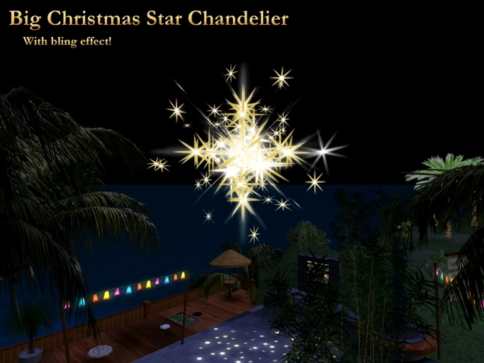 Big Christmas Star Chandelier with bling effect