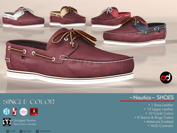A&D Shoes -Nautics- Maroon