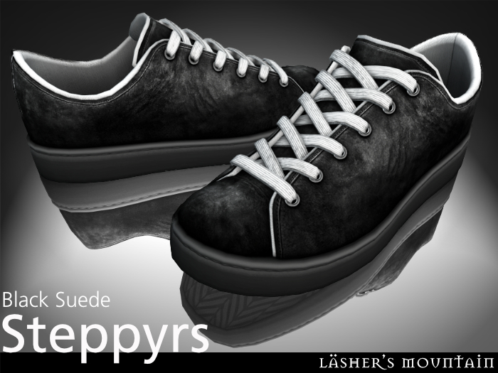 STEPPYRS 黒のスエードレザースニーカーカジュアルメンズ靴