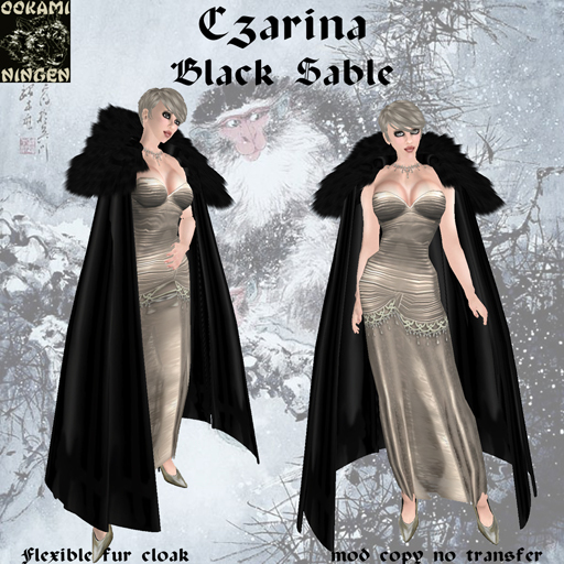 Second Life Marketplace - 'ON Czarina Black Sable Fur Cloak