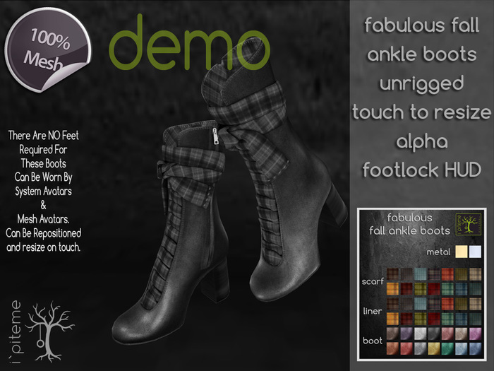 ~i~ Fabulous Fall Ankle Boots (Non Rigged) DEMO (Add Me)