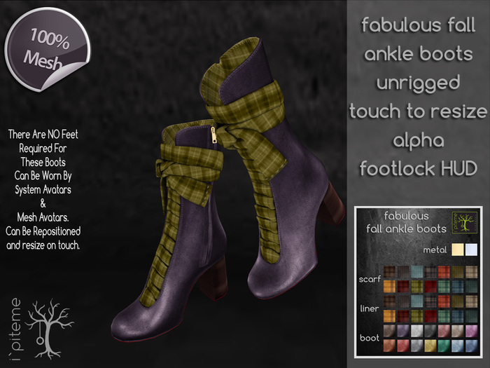 ~i~ Fabulous Fall Ankle Boots (Non Rigged)(Add Me)