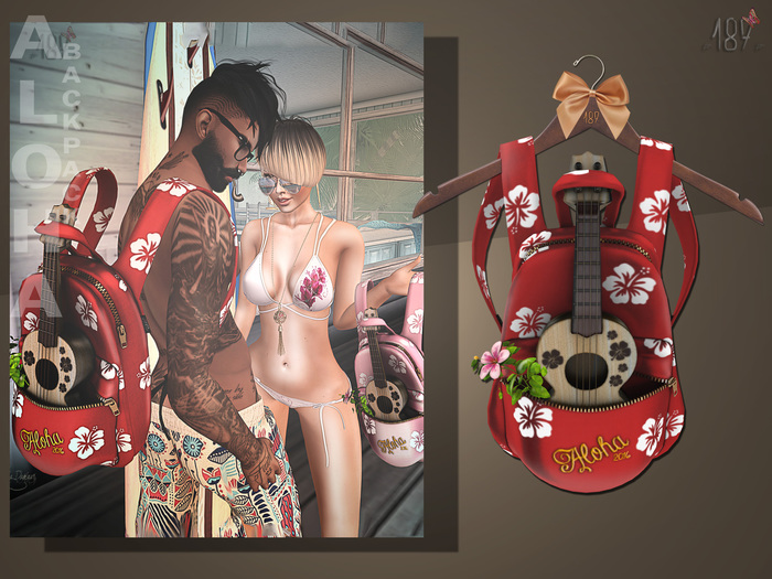 #187# Aloha Backpack Red