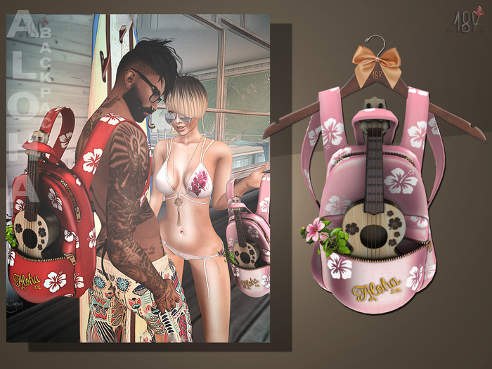 #187# Aloha Backpack Pink BOX (Add Me)