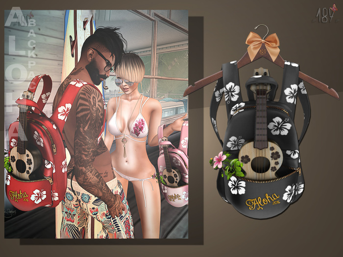 #187# Aloha Backpack Black BOX (Add Me)