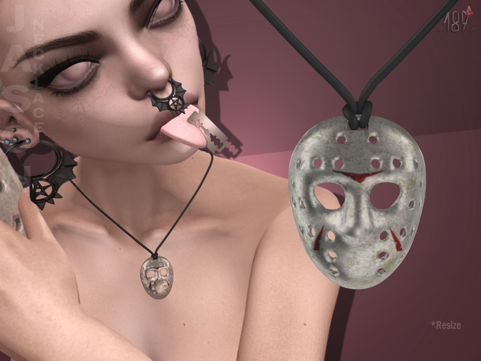 #187# Jason Mask Necklace Original BOX (Add Me)