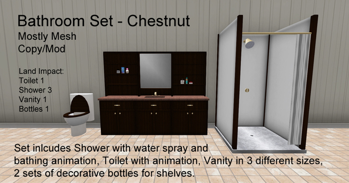 Bathroom Set - Chestnut