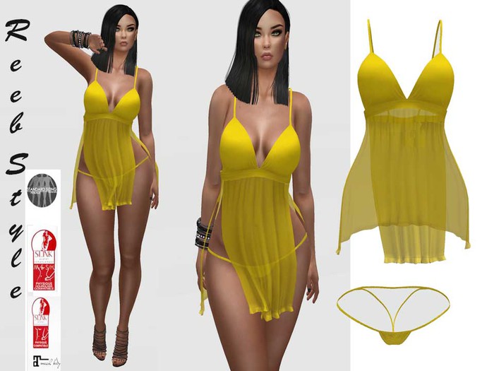 491-Reeb sTyle Ezgi Yellow Dress