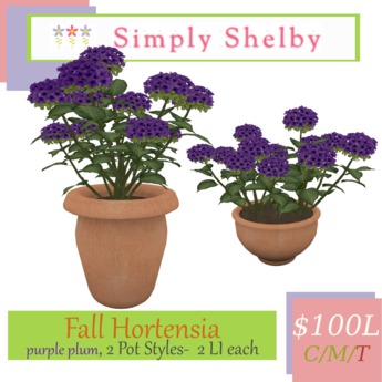 Simply Shellaby Second Life Marketplace - Simply Shelby Fall Hortensia - purple plum