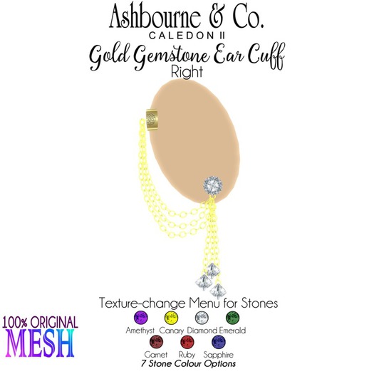 Ashbourne & Co. Gold Gemstone Ear Cuff R