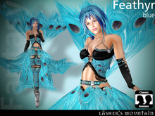 FEATHYR Blue Fairy PEACOCK WINGS Carnival Fantasy Costume