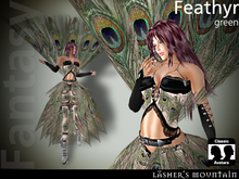 FEATHYR Green Fairy PEACOCK WINGS Carnival Fantasy Costume