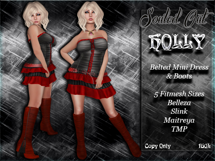 ::SOULED OUT:: HOLLY DRESS AND VINTAGE BOOTS BLOOD