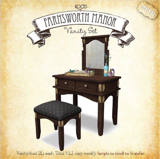 [noctis] Farnsworth Manor Vanity set BOXED