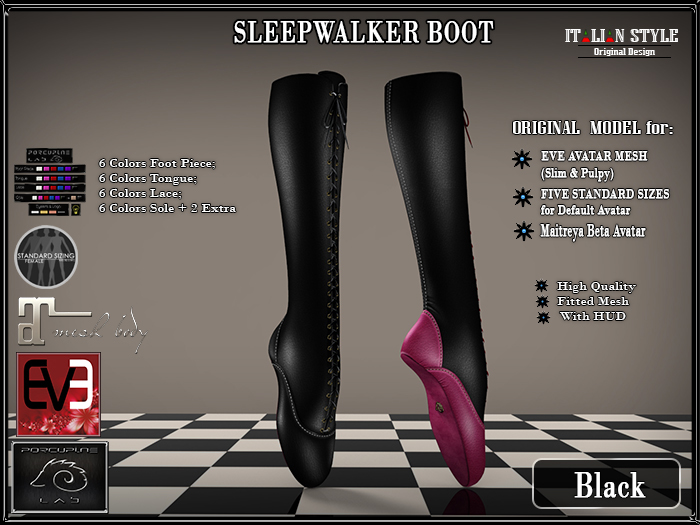 [PL] - Sleepwalker Boots - Black