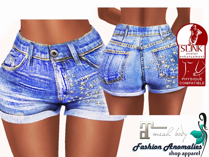 Blue denim shorts