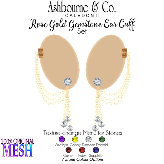 Ashbourne & Co. Rose Gold Ear Cuff Set (bagged)