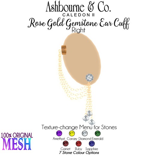 Ashbourne & Co. Rose Gold Gemstone Ear Cuff R