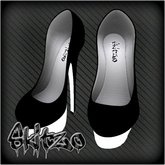  Plain Black & White Heels