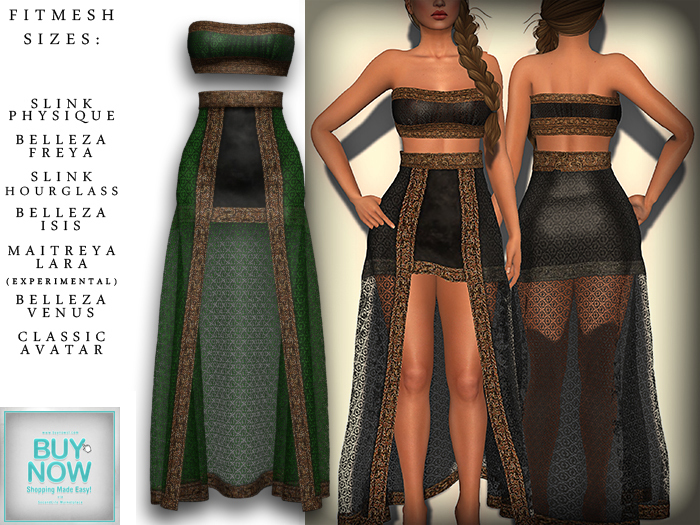 The Muses . Nyx . Green (Buy Now - September) Fitmesh - Belleza, Slink, Maitreya, Classic Sizes.