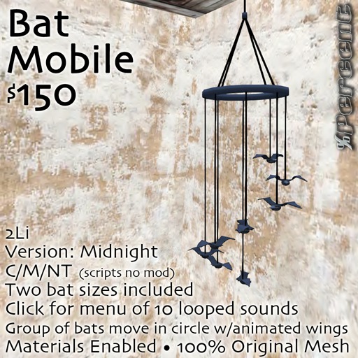 %Bat Mobiles (midnight) *MESH* Delivery Box