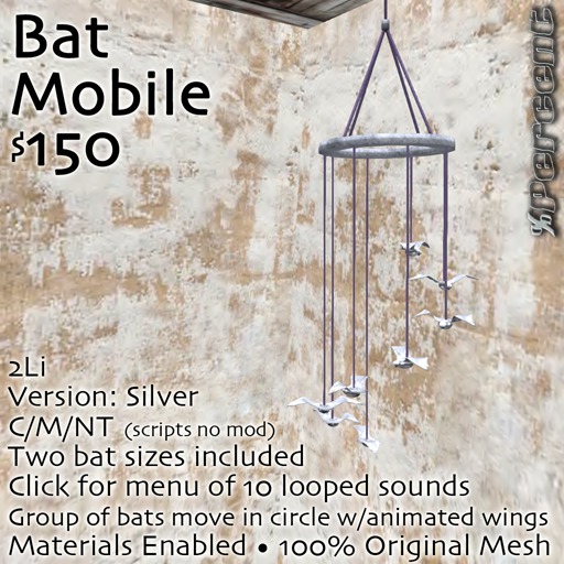 %Bat Mobiles (silver) *MESH* Delivery Box