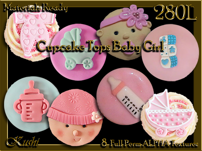 Cupcake Tops Baby Girl Alpha Textures 