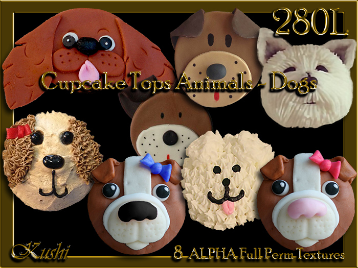 !Kushi! CupcakeTopsAnimals Dog Textures -WEAR TO UNPACK
