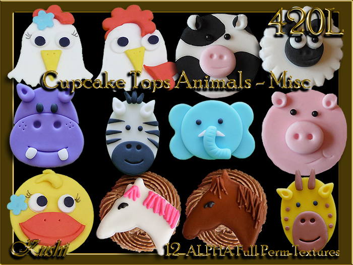 Cupcake Tops Animals Misc Alpha Textures