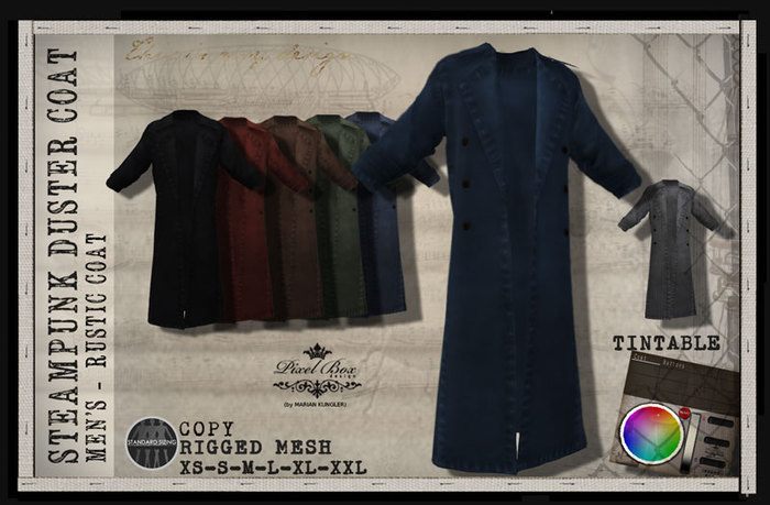 PIXEL BOX - Steampunk Duster Coat with HUD (b)