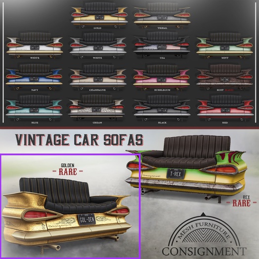 [Con.] Vintage Car Sofas - Golden RARE
