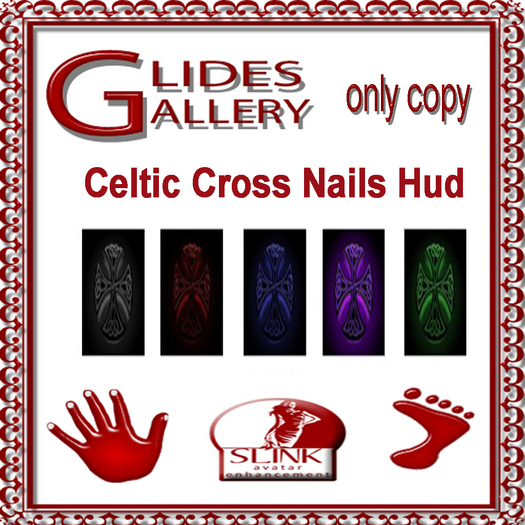 Celtic Cross Finger/Toe Slink Nails Hud
