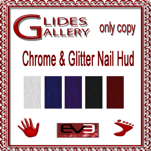 Chrome & Glitter Eve Nails Hud