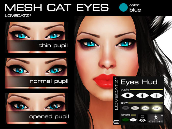 .: LoveCatz :. Mesh Blue Feline Eyes