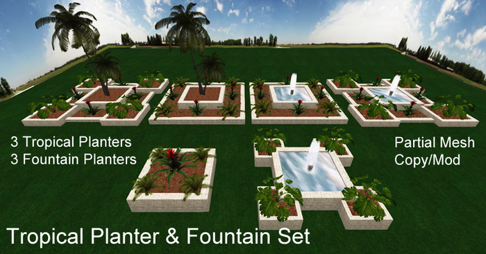 Tropical Planter & Fountain Set