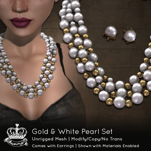 (Yummy) Gold & White Pearl Set