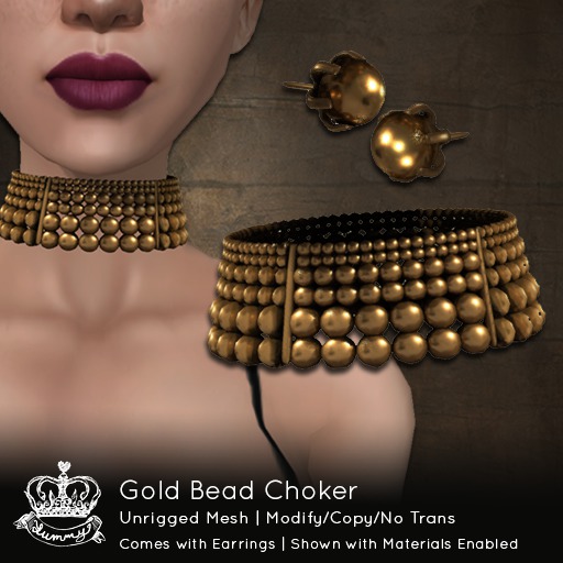 (Yummy) Gold Bead Choker Set