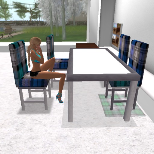 Modern White/Silver Table with Chairs