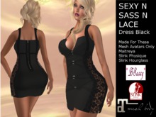 *BSASSY* SEXY N SASS N LACE DRESS BLACK