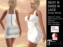 *BSASSY* SEXY N SASS N LACE DRESS WHITE