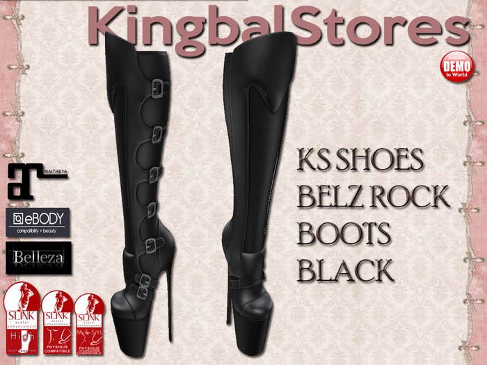 150 KS SHOES BELZ ROCK BOOTS BLACK